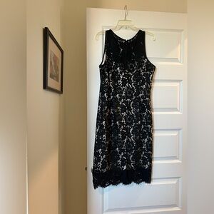 White House Black Market Black Lace Midi Dress
